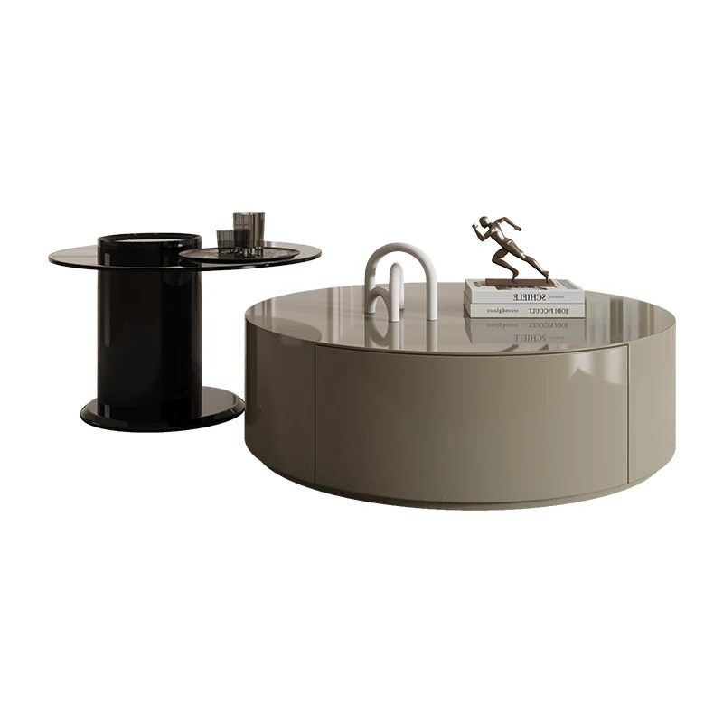 

New living room home light luxury high-end designer model with storage coffee table combination