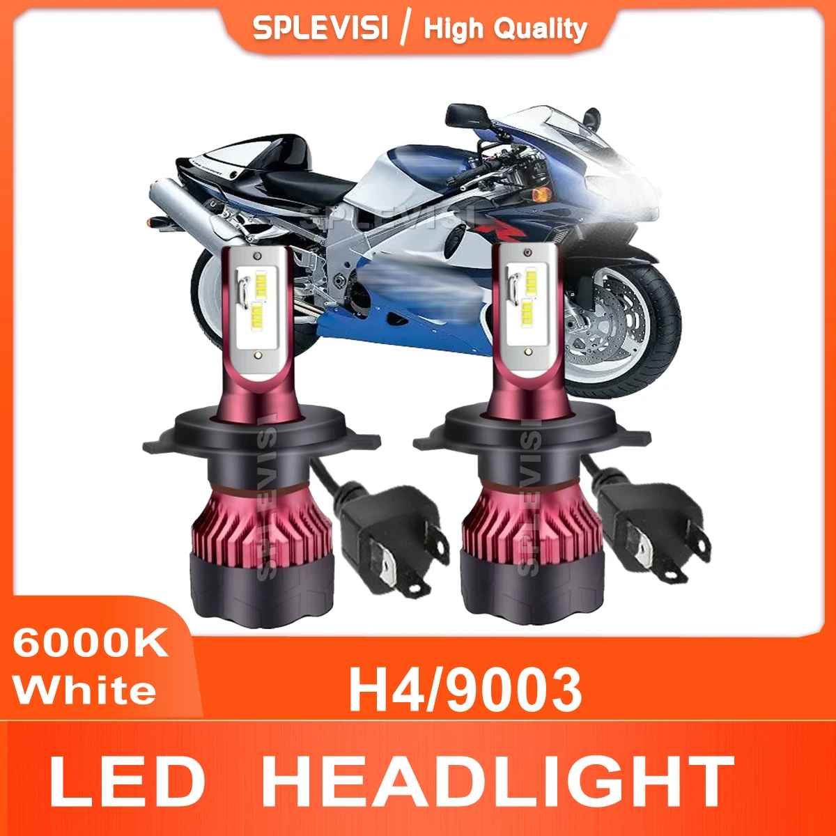 

A Pair Of H4/9003 Motorcycle Bulbs LED Headlight CSP Chips 9V-36V 20000LM 200W For Suzuki TL1000R 1998 1999 2000 2001 2002 2003