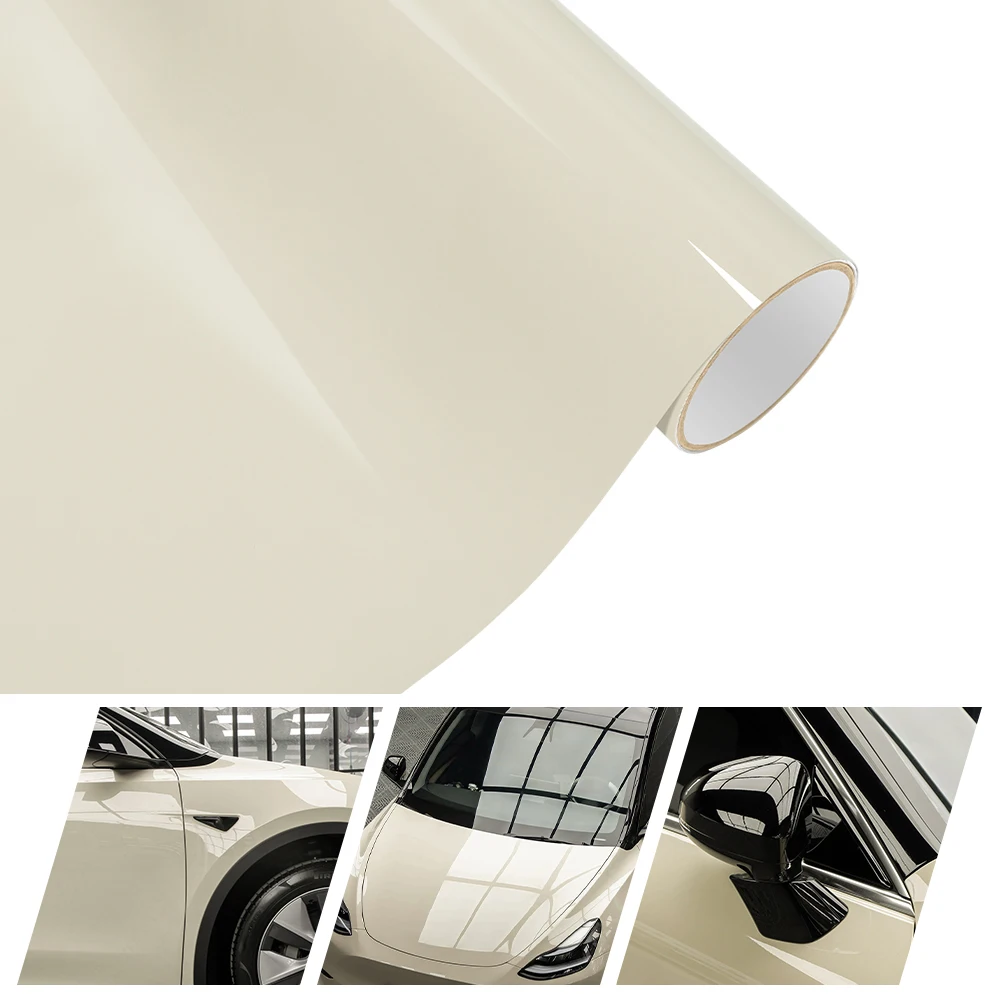 

Multiple Size PET Crystal Sahara Yellow Vinyl Car Wrap Film Sticker DIY Decal Bubble Free Car Wrapping Auto Styling Accessories