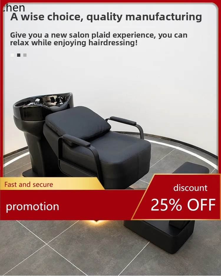 

YFY Hair Salon Shampoo Bed Barber Shop Special Shampoo and Rinse Bed Ceramic Large Basin