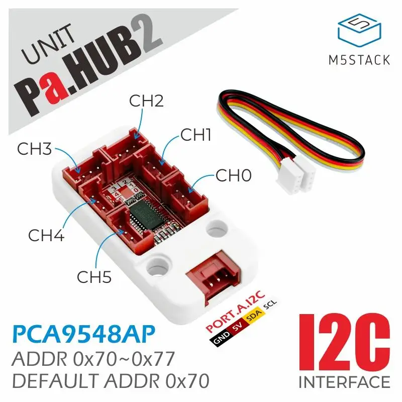 Unità di espansione hub I2C ufficiale da 1 a 6 M5Stack (PCA9548A)