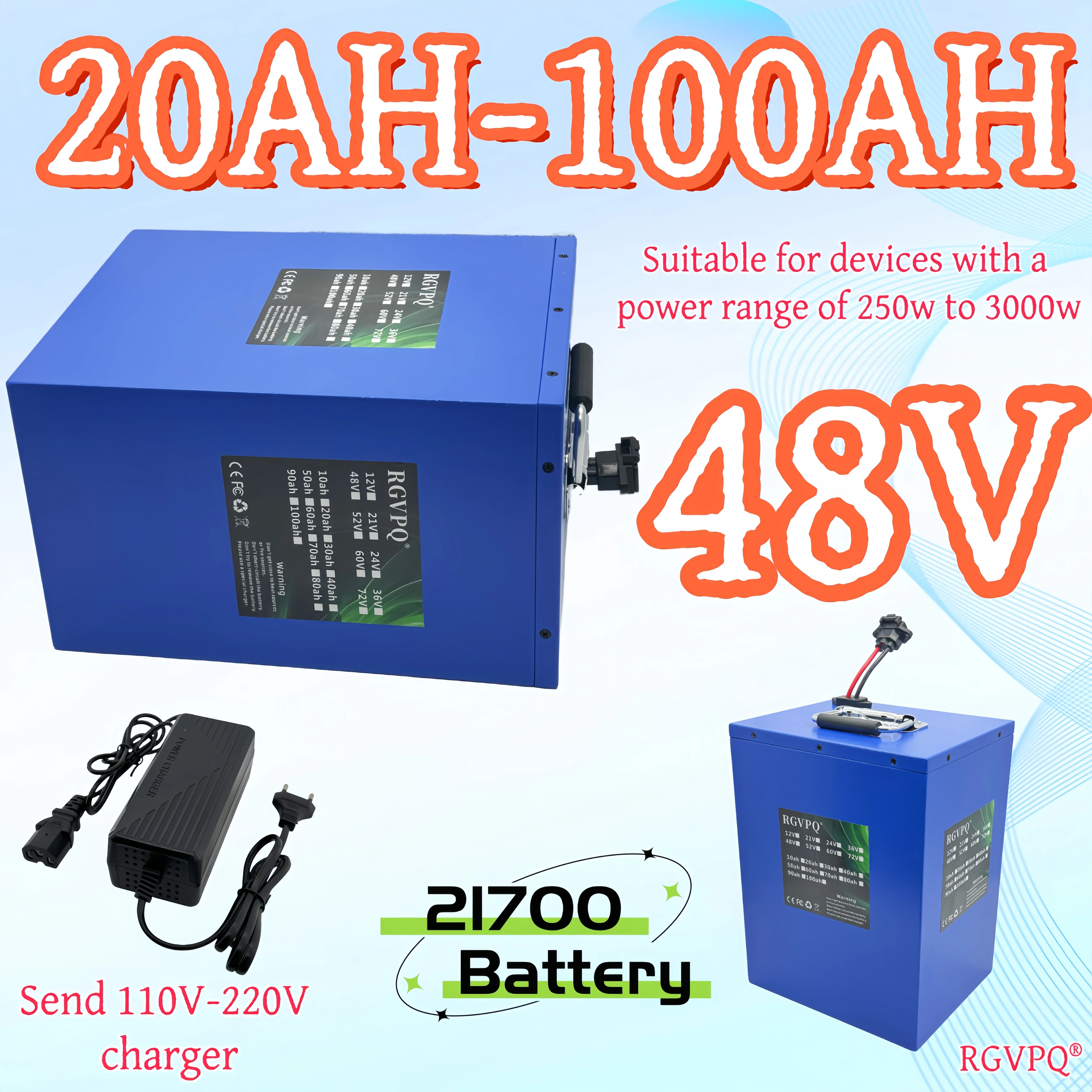 

Air transportation, 48V21700 lithium-ion battery, new large capacity 20AH-100AH,using Harley electric vehicles, built-in BMS35AH