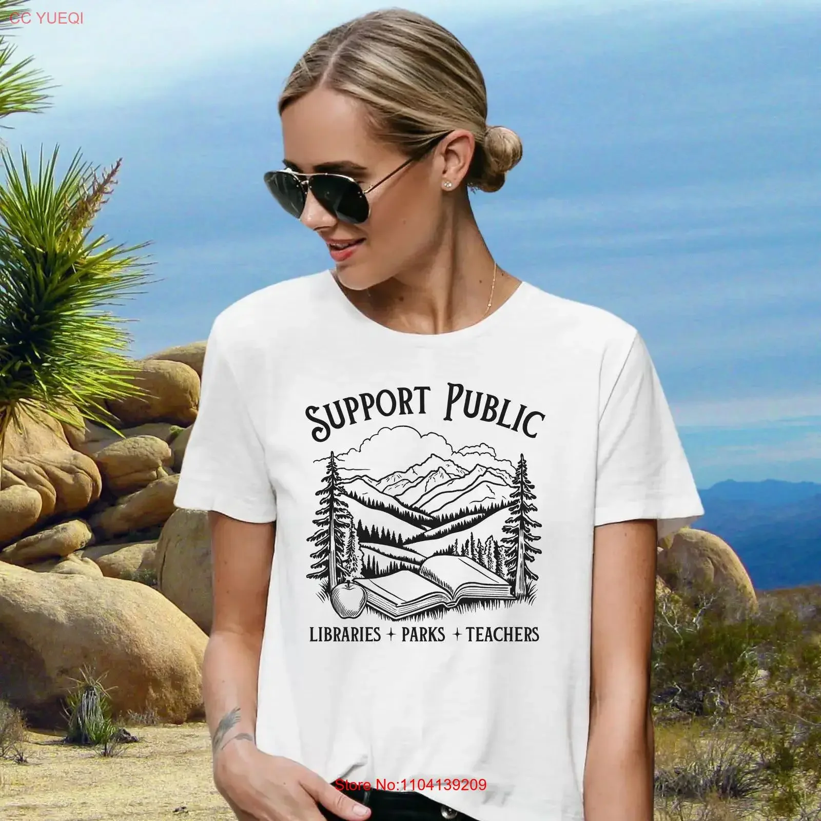 T-shirt « Soutenez les bibliothèques publiques » pour les amoureux de la nature, les enseignants en matière d'éducation environnementale, les activistes, style vintage délavé