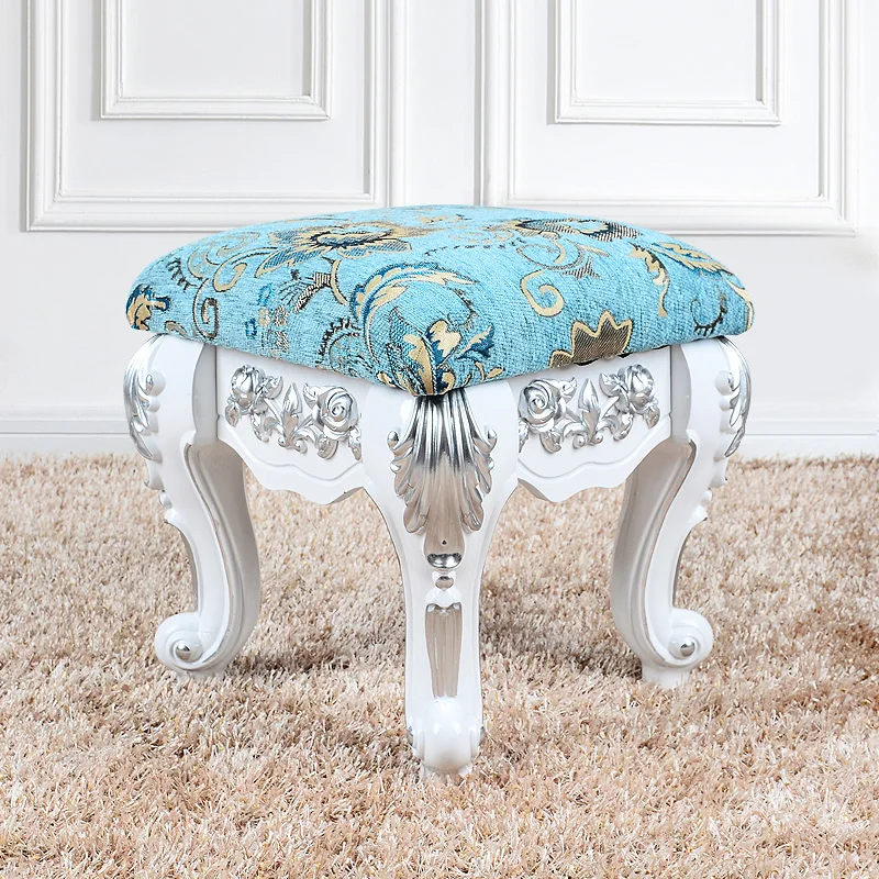 Nordic Luxury Resin Dressing Ottoman Multifunctional Gold Trim Detailing Fabric 200kg Load-Bearing for Bedroom Entryway Home Use