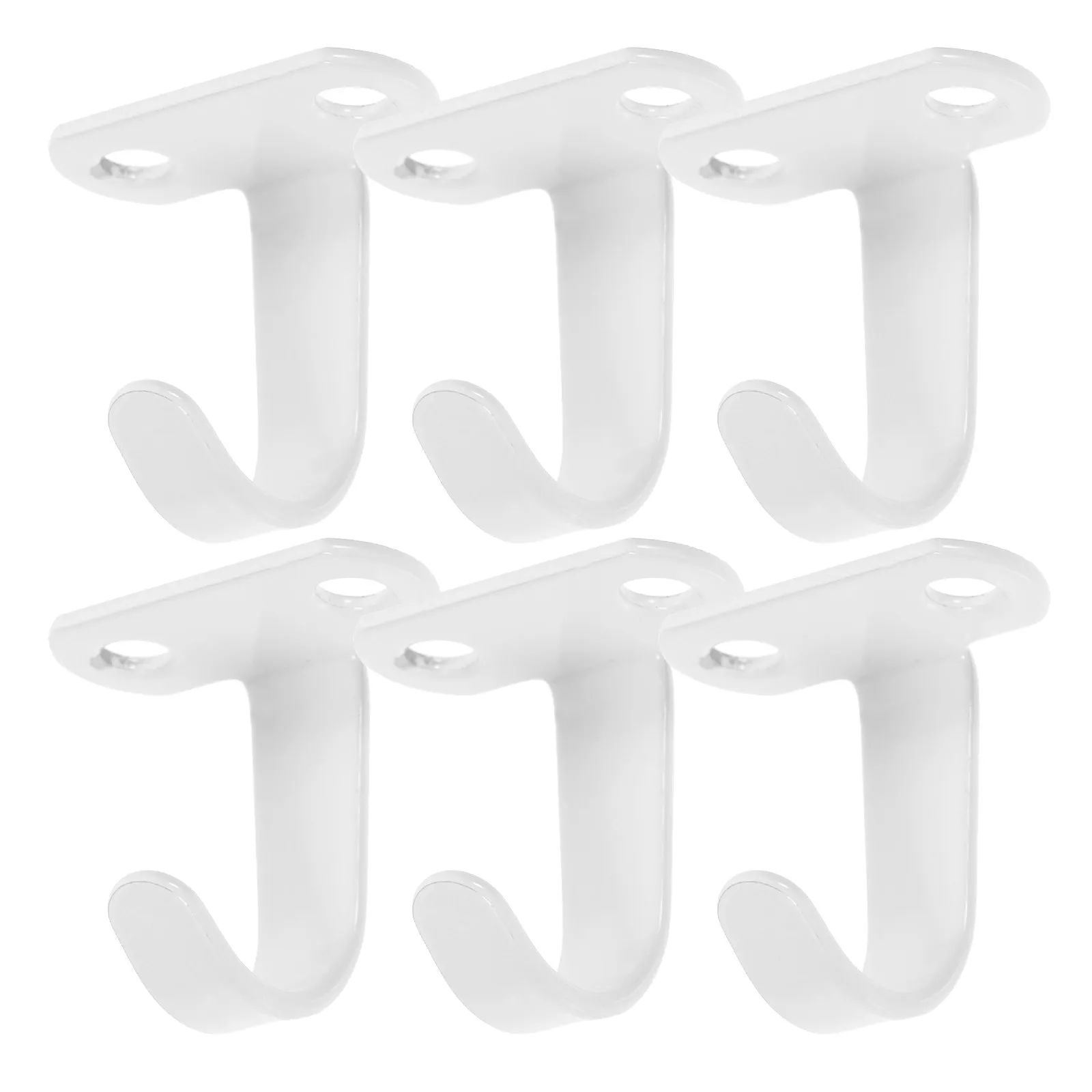6Pcs Screw Mounted Metal Ceiling Hooks Heavy Duty Wall Fixing Hanging Hooks for Towels Robes Plants Lights Decorations Home Use