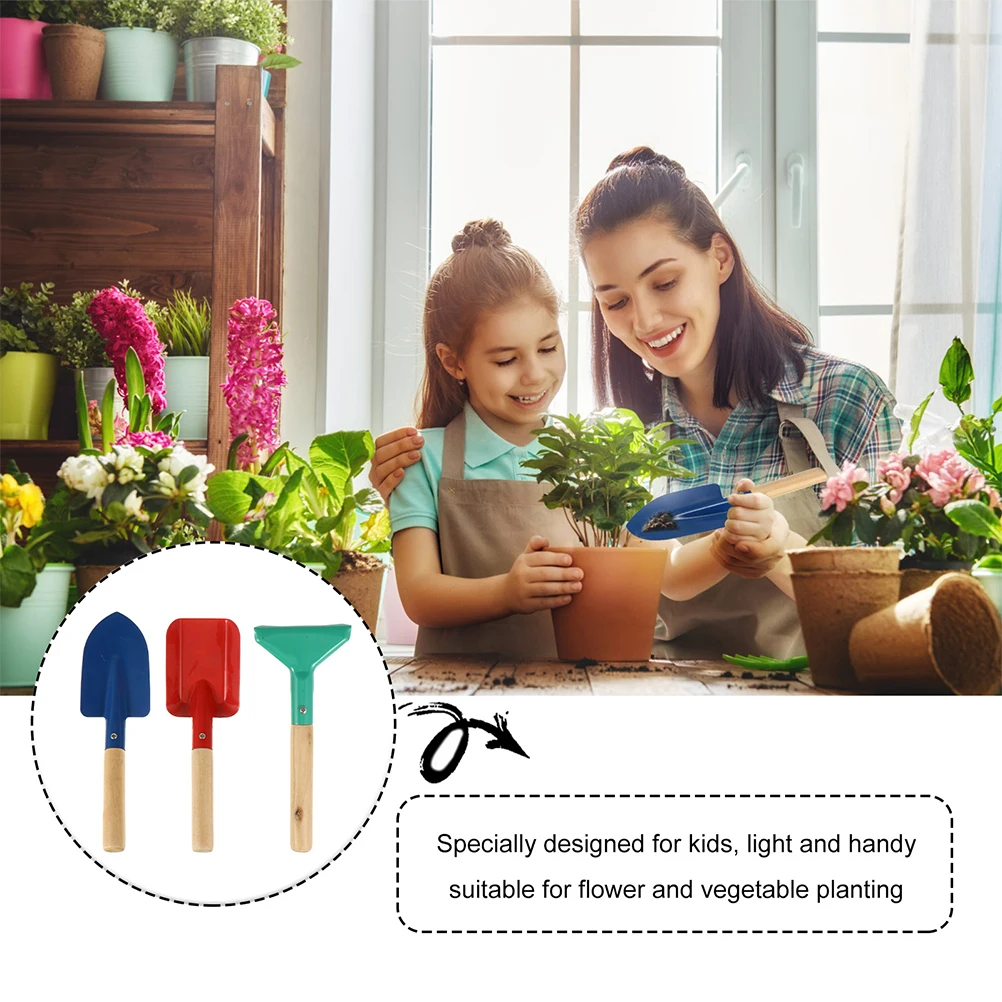 Set di attrezzi da giardinaggio per bambini da 5 pezzi Strumenti per giocattoli da esterno per bambini per rastrello da giardino in legno