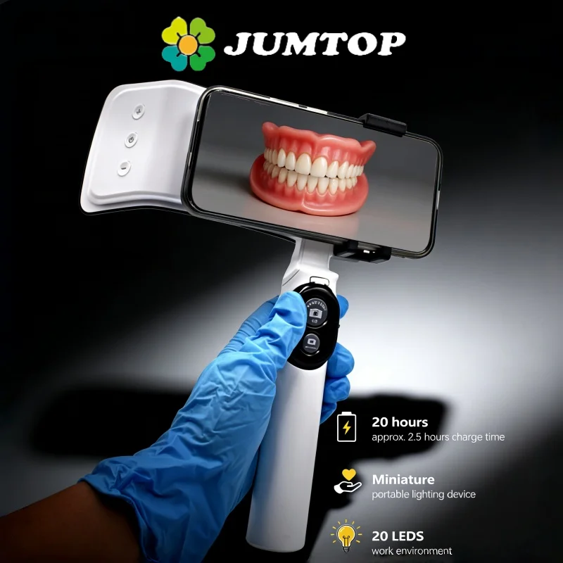 Портативная стоматологическая фотолампа JUMTOP с функцией Bluetooth, 5-ступенчатая регулировка яркости