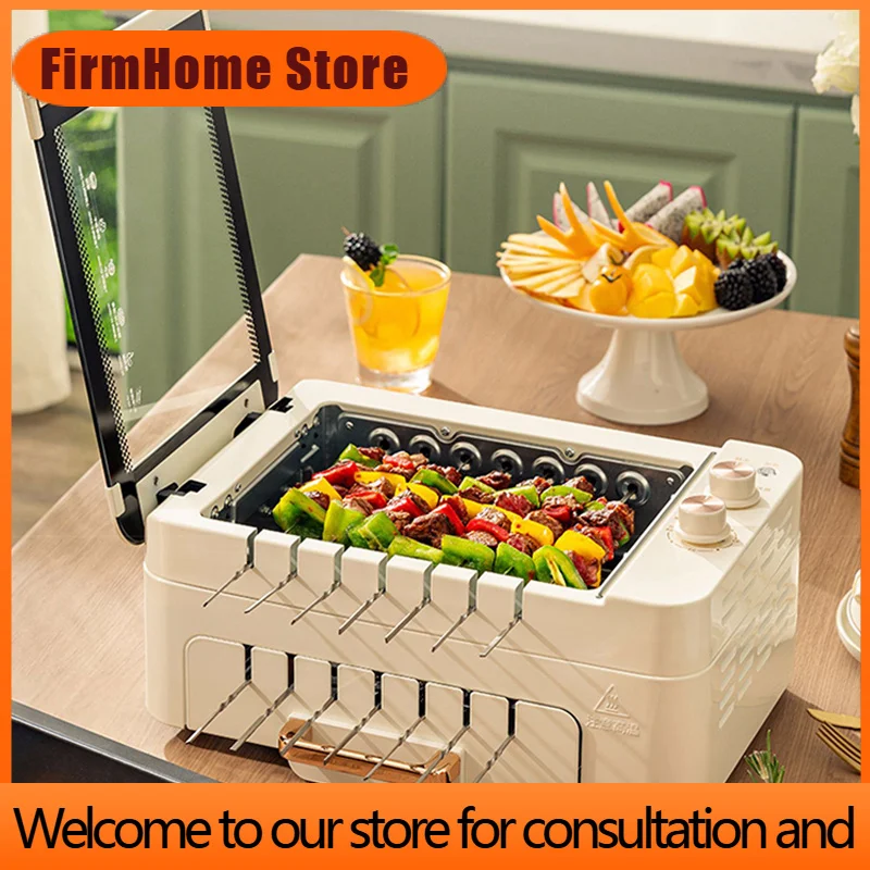 FirmHome StoreAutomatic Rotating Barbecue Pot Integrated Pot Multi Functional Smokeless Electric Barbecue Oven Electric Grill Pa