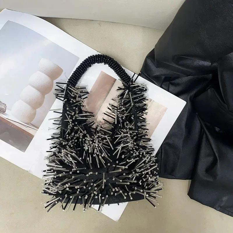 

2026 New Trend Rivet Sequin Tassels Handbag Fashion Bead Designer Bags Armpit Party Purses Tote Bag High-End Feeling Shoulder