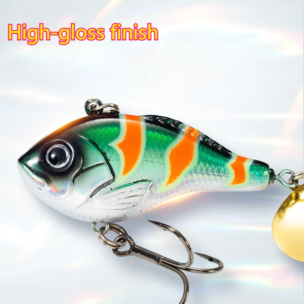 Full-Water-Column 24g 50mm Spinnerbait Noise Plate Sinking Lure Vib Long Cast Hard Bait Bionic Fish Lure