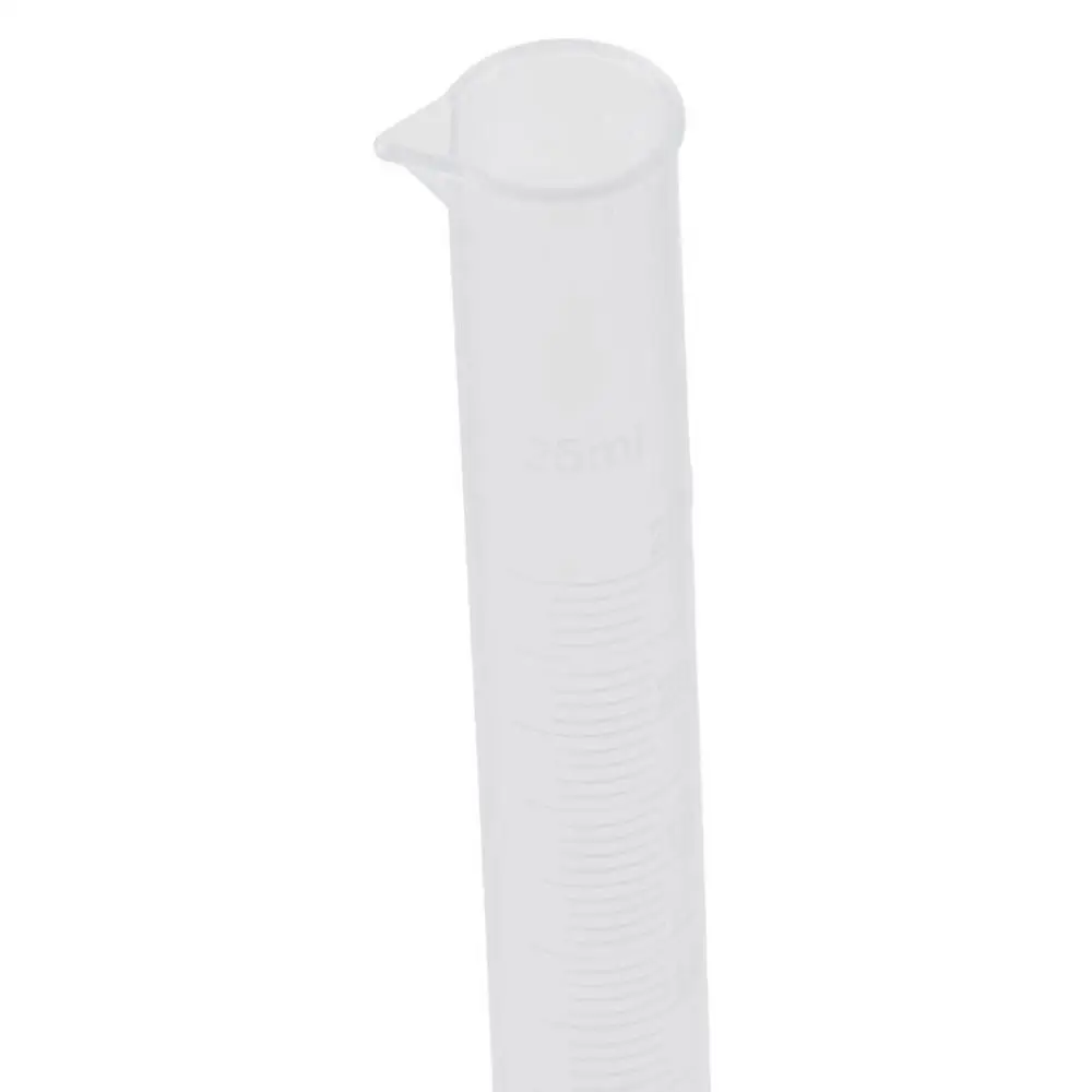 Science Test Tube Beakers Plastic Graduated Cylinder Clear Hex Base Flask 25ml Measuring Cylinder Single Metric Scale