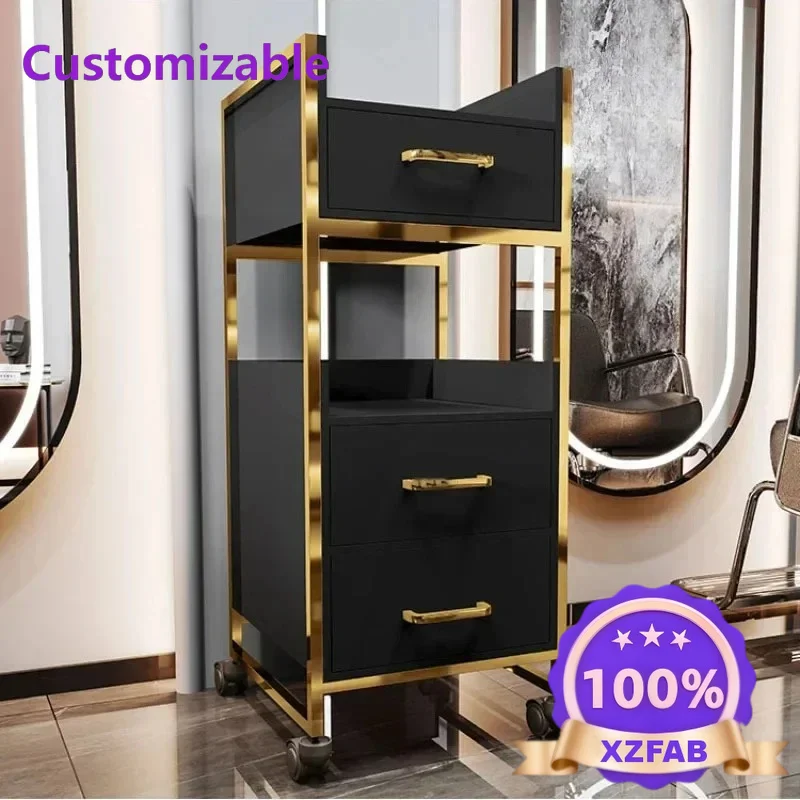 Factory Direct 2026 Long - lasting Barber Shop Special Salon Trolleys Tool Cabinet Hair Salon Multi-functional Storage Rack