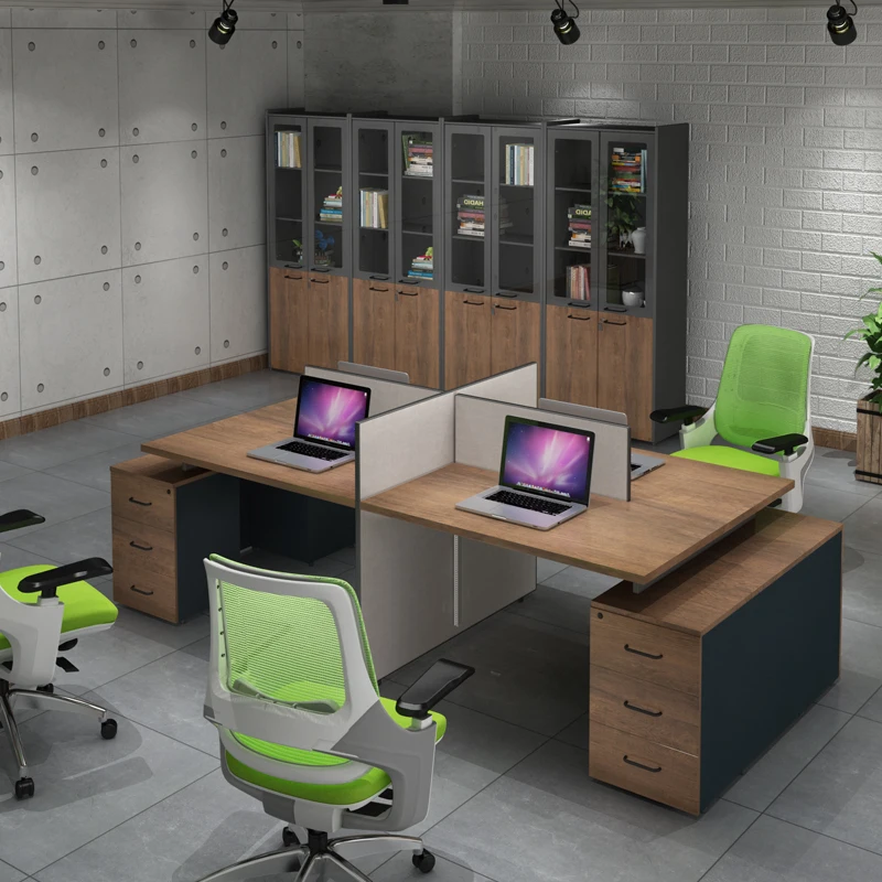 Industrial style wooden office filing cabinet with lock office bookcase with glass door floor-to-ceiling data storage cabinet