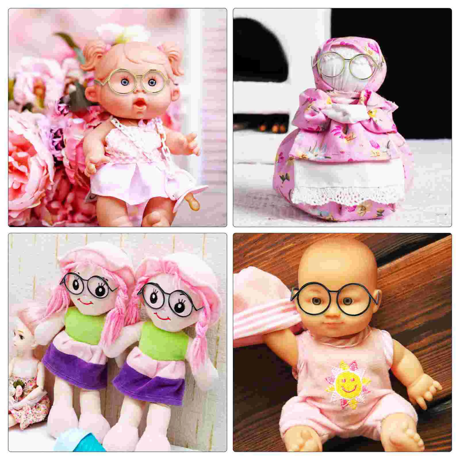 20 Pcs Universal Small Eyes Mini Sunglasses Props Costume Wire Eyeglass Frames Miniature For Dolls Infant Toys