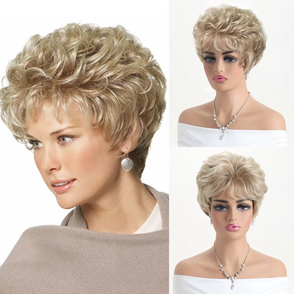 

Hot-selling European and American wigs Short curly wigs Women's headgear