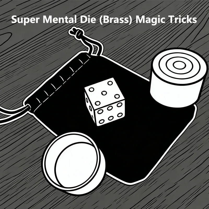 Super Mental Die (Brass) Magic Tricks Stage Close Up Magia Dice Number Prediction Metalism Gimmick Prop Accessories Magica