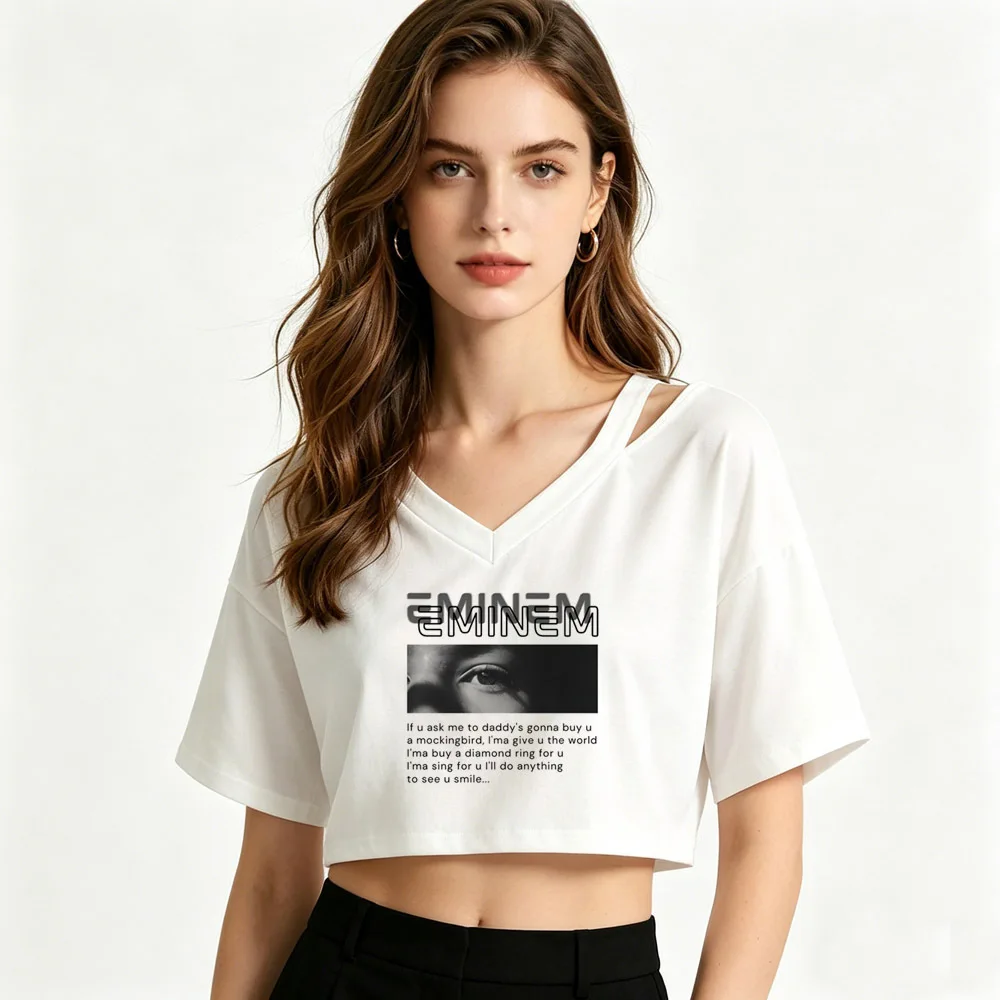Eminem crop top women cheap anime cute harajuku clearance sales top tees gyaru alternative  goth y2k streetwear