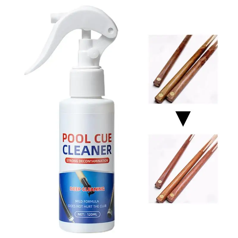 Pool Cue Restorer Billiard Cue Cleaner Shaft Conditioner Powerful Stain Removal Spray 120ml  For Renovation & Decontamination