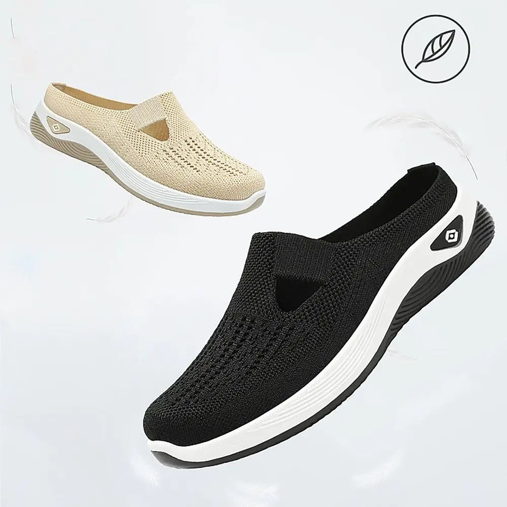 

Mesh Design Women's Slippers Soft Sole Breathable Toe Versatile Casual Shoes Lightweight Anti-slip Lazy Mesh Slippers Indoor Use