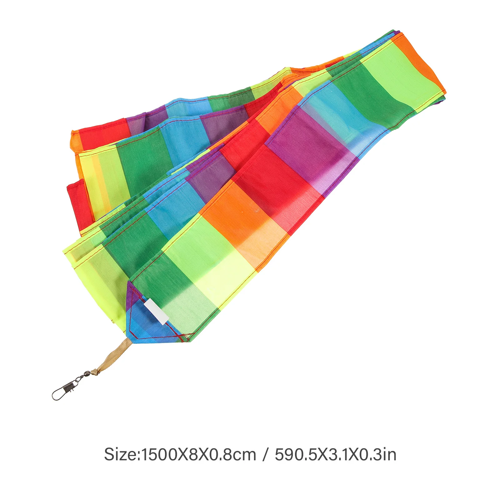 Colorful Rainbow Kite Tail Long Durable Nylon Ribbon Connector Hook Outdoor Kite Accessory Flying Decor Streamer