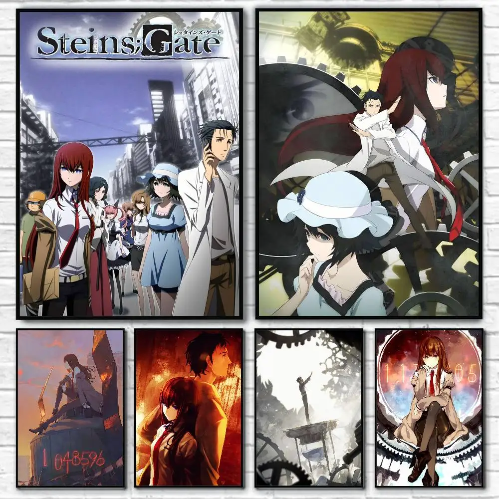 

1 шт. постеры с изображением аниме S-STEINS; GATE, HD-печать, винтажный настенный декор для дома, кабинета, учебной комнаты