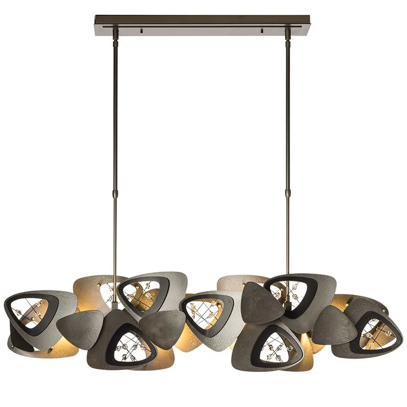 Italian designer restaurant light luxury crystal chandelier, post-modern art bar counter personalized long creative lamps