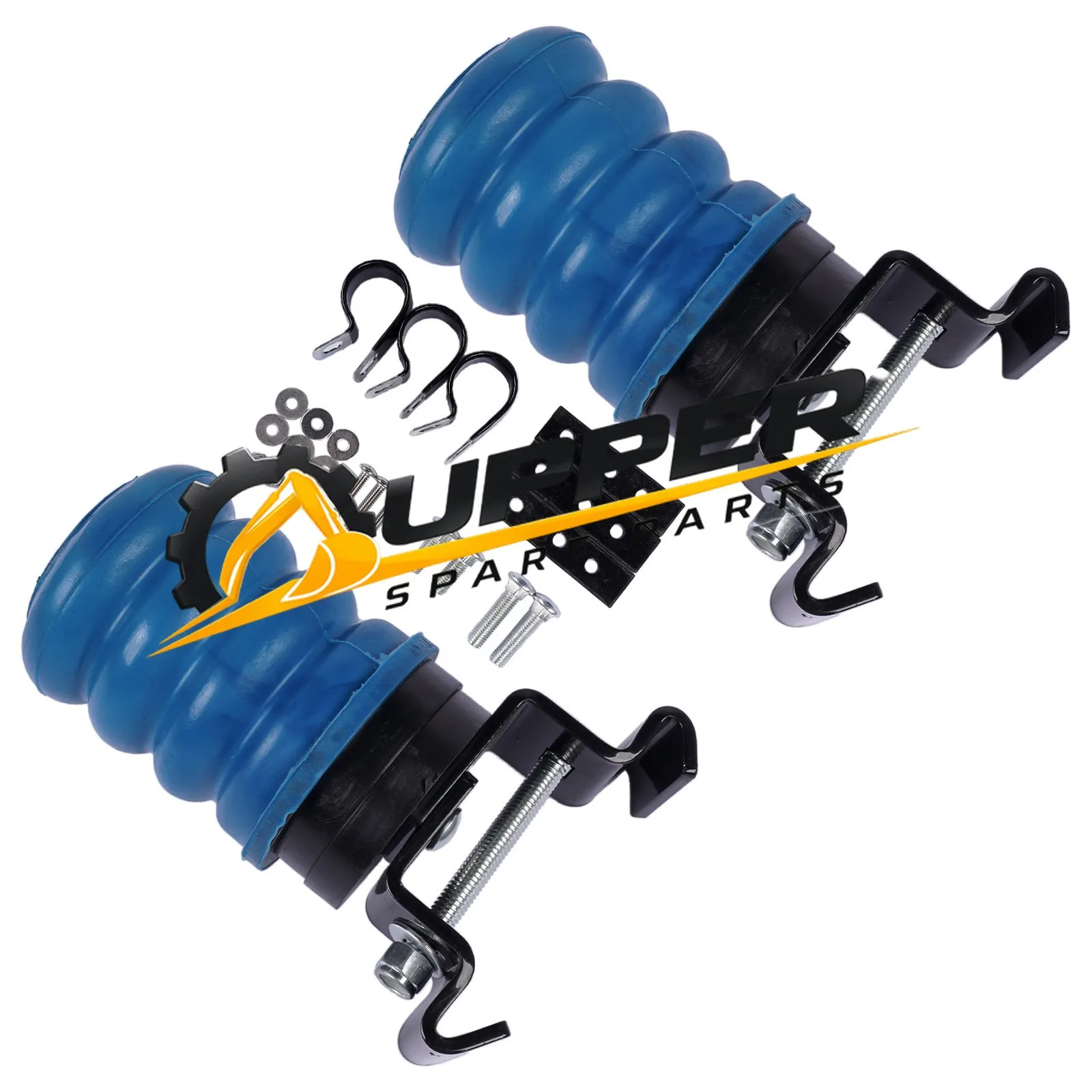 2x Suspension Helper Springs Blue For Trailers W/ Springs Mounted Above The Axle