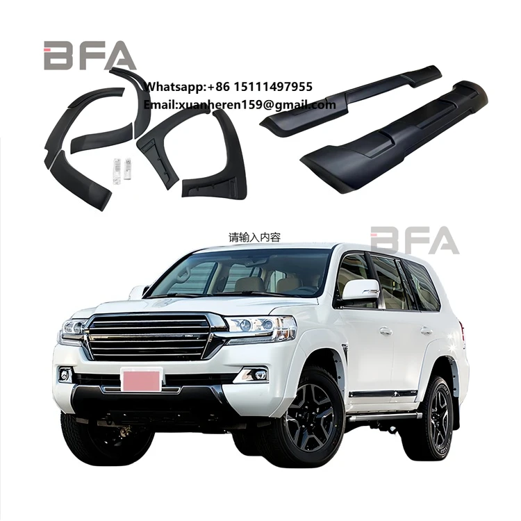 

For the 16-19 Toyota Land Cruiser LC200 Upgraded T-style Widebody Wheel-brow Front Lip Rear Diffuser Fender Body Kit