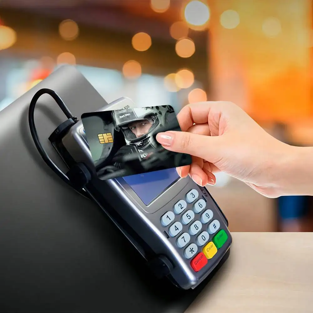 F1 الفيلم المشارك فيلم مقاوم للماء غطاء الجلد ملصقات بطاقة الائتمان 4 قطعة الخصم الجبهة الديكور حافلة البنك تمرير #3