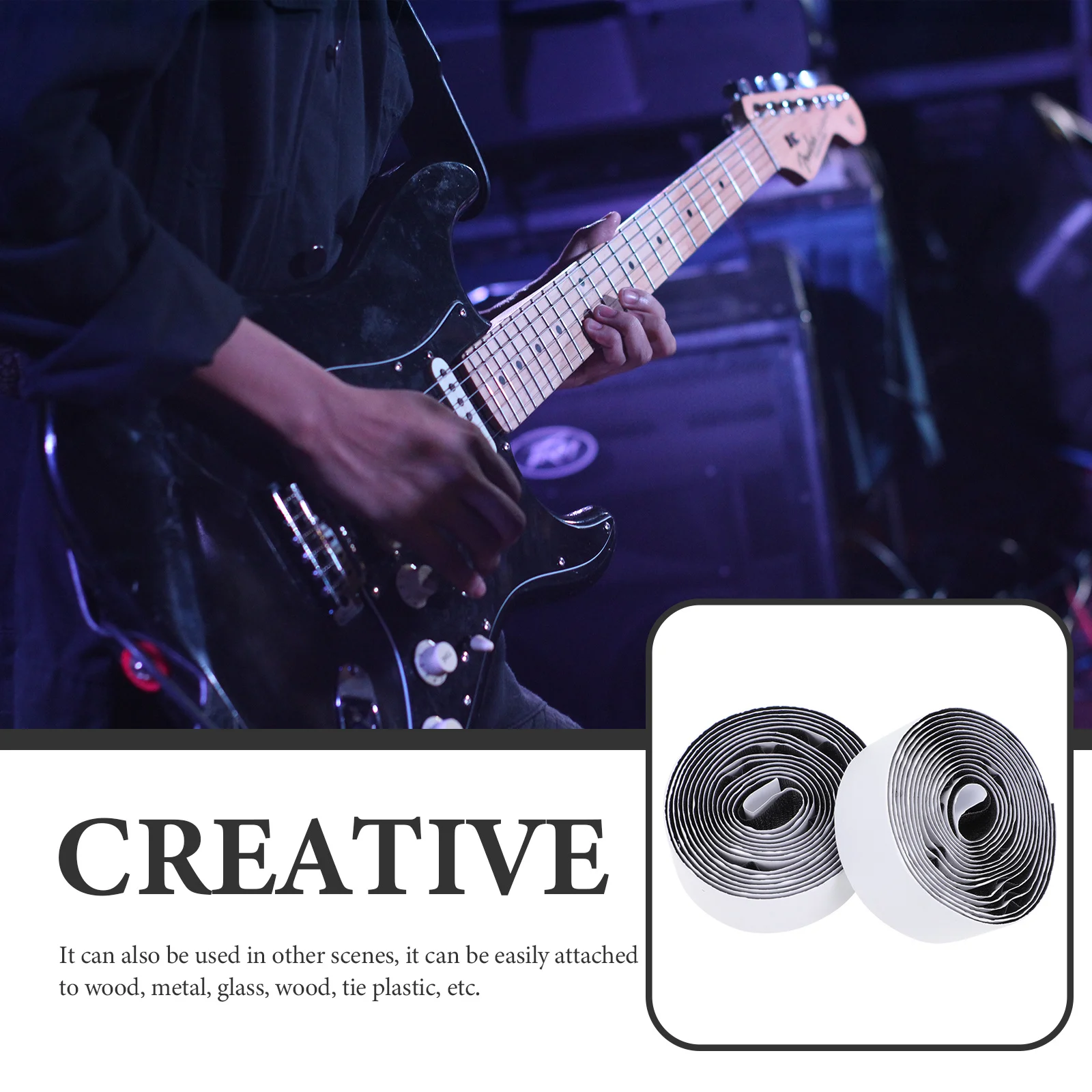 

2Pcs Guitar Pedal Mounting Tape Effect Stickers Strong Adhesive Hook Loop Fasteners Durable Electric Guitar Accessory