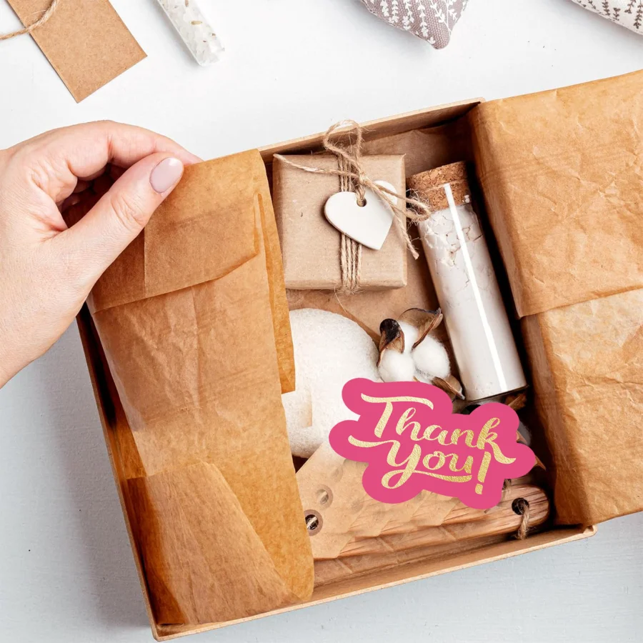 100 Stück einzigartige Dankeskarten für kleine Unternehmen, rosa Dankeskarten für kleine Unternehmen. – Detail 3