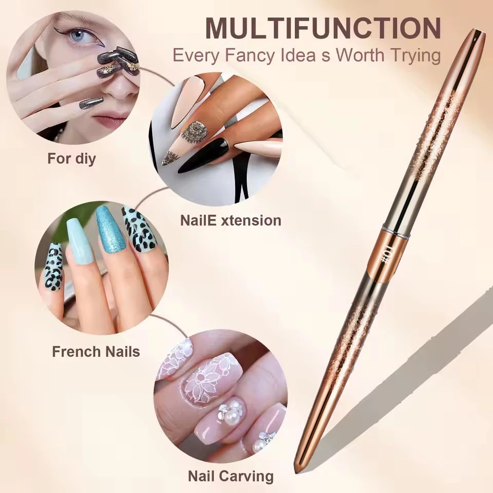 Kolinsky Acrylic Nail Brush Kolinsky Hair Bristles Round Shaped Handle Acrylic Brush Nail Brushes for Acrylic Application Nail