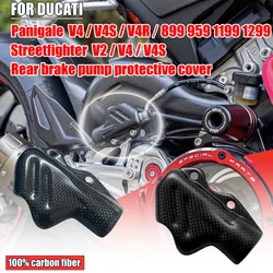 Motorcycle Carbon Fiber Rear Brake Pump Cover For DUCATI Panigale V4 S R V2 899 959 1199 1299 Streetfighter V4/S Protection Cap