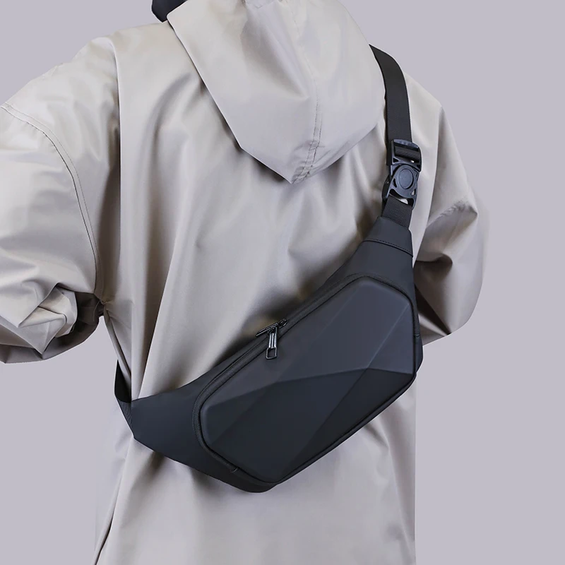 Fashion Hard Shell Men Chest Bag Multiple layers Design Waist Bag High Quality  small Shoulder Bags Unisex Crossbody Chest Pack