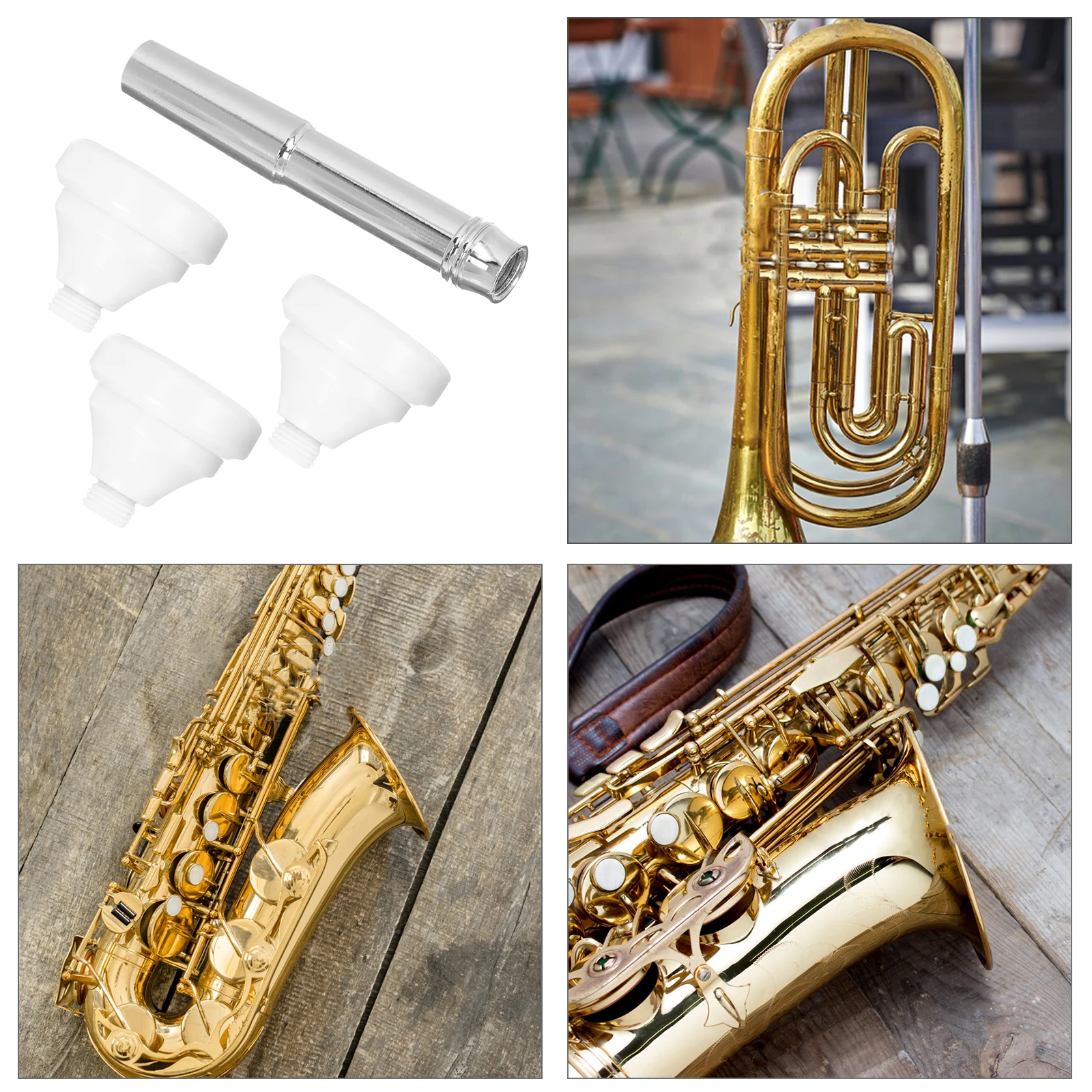 

1 set Trumpet Mouthpiece Set Small Instruments Practice Mute Car White Copper Pipe Durable Corrosion Resistant Easy Use Beginner