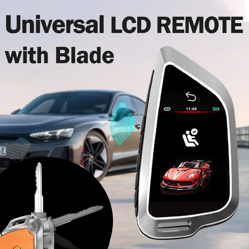 LCD Digital Auto Modified Key Fob With Key Blade Universal Smart Remote Car Key Kit With Keyless Go Key Fobs For Volvo VW Lexus