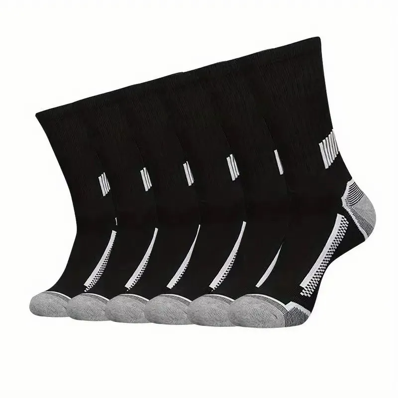 6/12 Pairs Men Mid Tube Sports Socks Comfortable Breathable Odor Proof Sweat Absorbing Running Basketball Four Seasons Socks view 3