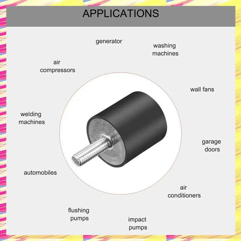 

ABJJ M8 Rubber Studs Shock-Absorber Anti-Vibration Isolator Mounts, Rubber Cylindrical Vibration Isolation Mount