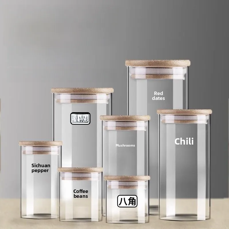 

Стеклянный герметичный контейнер для хранения продуктов, круглый, прозрачный, для кухни, для закусок и чая, влагонепроницаемый, для домашнего использования