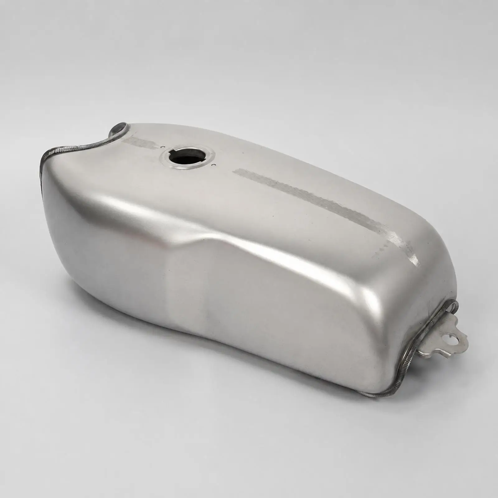 Motorcycle Fuel Tank Iron Blank Vintage Restoration Unfinished Metal for Custom Project Top Filler Port Rounded