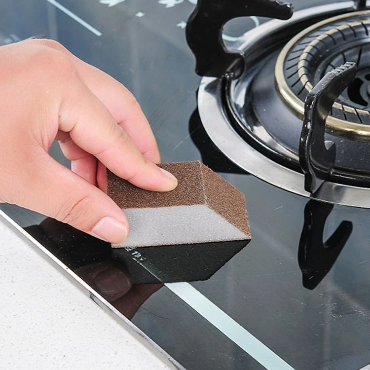 

2pcs Diamond abrasive sponge for crevices and corners, stain remover and rust remover for kitchen cleaning.