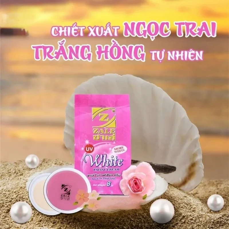 3X Kem Zale Gluta White Thái Lan Nắp Hồng Trắng Da, Làm Giam Tàn Nhang, Vêt Nhăn, Tây Nám,pearl Cream Smooth Youthful Skin 6g