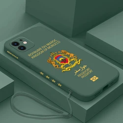 Morocco Passport Phone Case For iPhone 15 14 13 12 11 Pro Max Mini X XR XSMAX SE 8 7 6S Plus Soft Liquid Silicone Cover