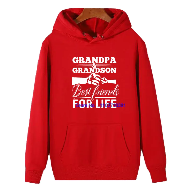 سترة شتوية للرجال الجد والحفيد أفضل أصدقاء مدى الحياة جرافيك قمصان سويت شيرت بقلنسوة سترة سميكة أنيقة