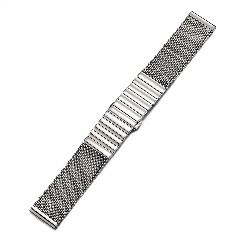 

18mm 20mm 22mm 24mm Silver 316L Stainless steel Watch Band With Quick Release Bar Fit For Universal Smart Watch