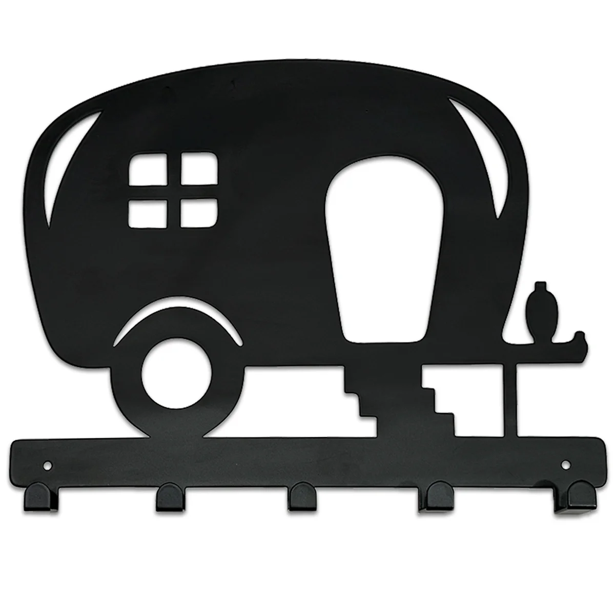 

Black Art Metal Key Rack Holder for Wall - Small 6 inch Wide Camper Key Hooks for Wall Decor
