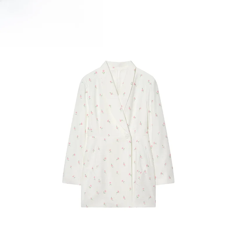 

Faionable Simptic Long Sve Waist-Cinching Women's Suit ZR Autumn New Arrival Ele Versatile Busin Polyester