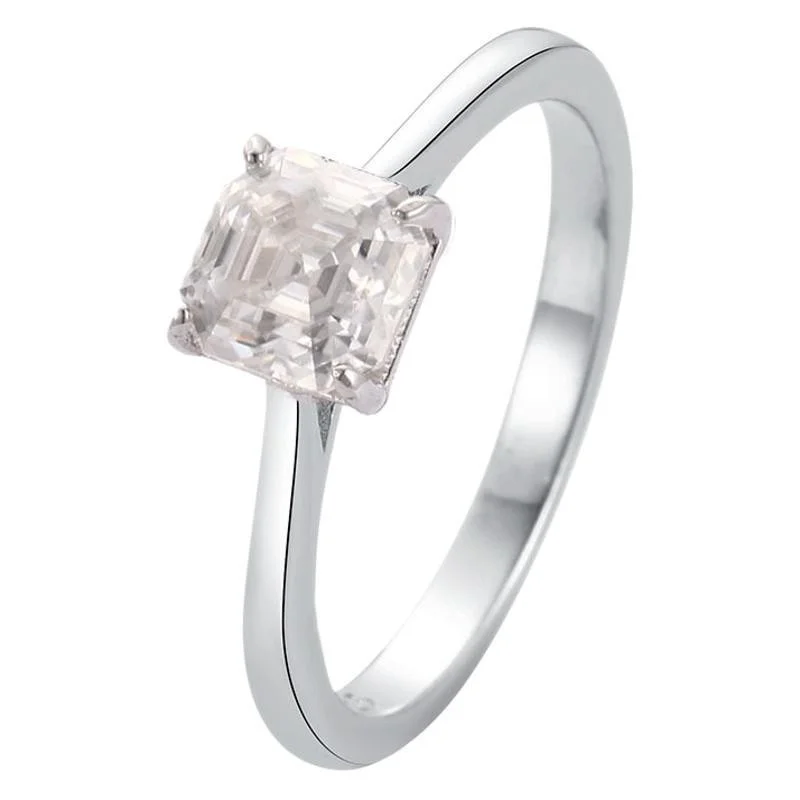 JZ161 Lefei الموضة العصرية الفاخرة الماس مجموعة الكلاسيكية مويسانيتي تصميم Asscher ساحة حلقة سحر المرأة s925 الفضة والمجوهرات هدية