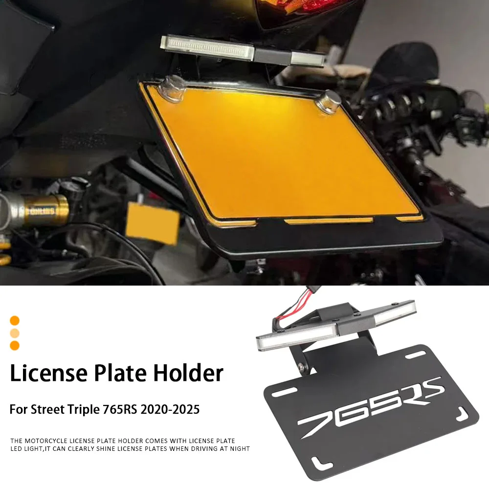 

2020-2025 License Plate Holder Motorcycle Tail Tidy Fender Eliminator With LED Light New For Street Triple 765 RS 765RS 2024