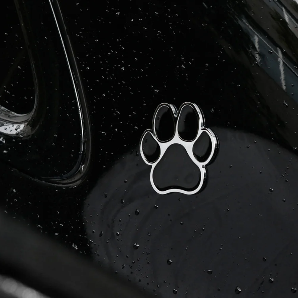 Car Stickers Applied Decal Decoration Paw Decals Metal for Applique Dog Footprint Zinc Alloy 3D